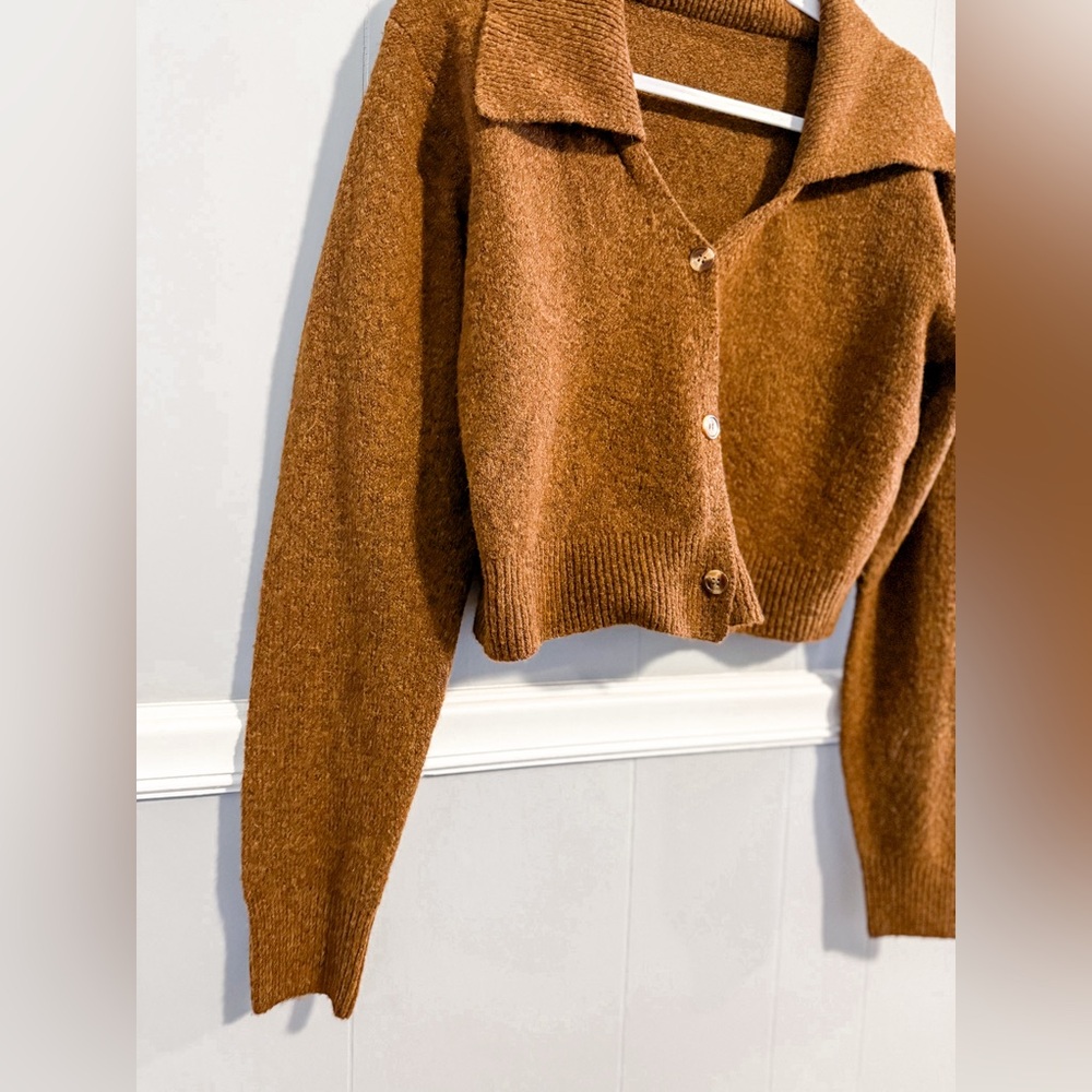 Commense Brown Cropped Cardigan - Picture 7 of 7
